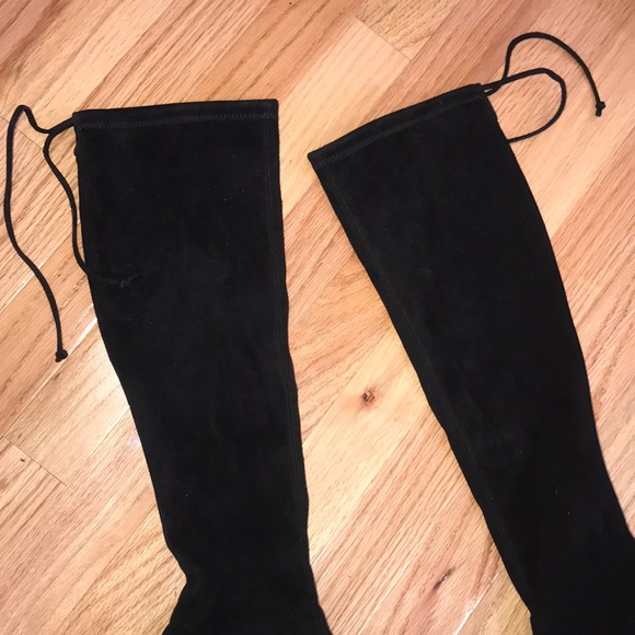 Stuart Weitzman Black Suede Kneeland Boots 8.5 - Picture 7 of 8